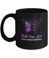 Faith Hope Love Purple Butterfly Cystic Fibrosis Awareness Mug Coffee Mug | Teecentury.com