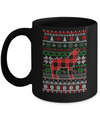 Wolve Red Plaid Ugly Christmas Sweater Funny Gifts Mug Coffee Mug | Teecentury.com