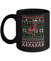 Red Plaid Buffalo Flamingo Pajamas Christmas Sweater Mug Coffee Mug | Teecentury.com
