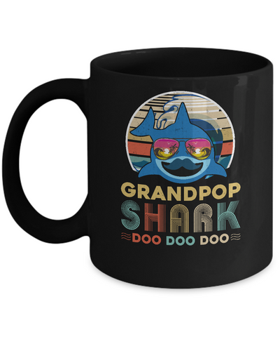 Retro Vintage Grandpop Shark Doo Doo Doo Mug Coffee Mug | Teecentury.com