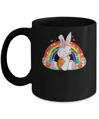 Unicorn Easter With Rainbow And Egg Mug Coffee Mug | Teecentury.com