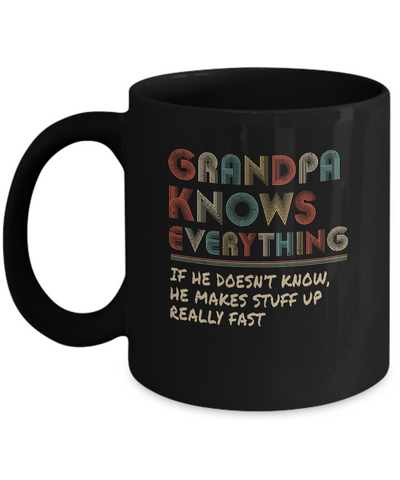 Grandpa Know Everything Vintage Grandpa Father's Day Gift Mug Coffee Mug | Teecentury.com
