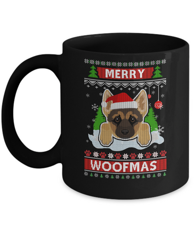 German Shepherd Merry Woofmas Ugly Christmas Sweater Mug Coffee Mug | Teecentury.com