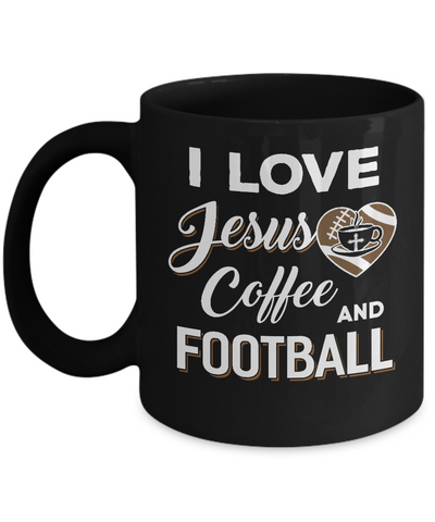 I Love Jesus Coffee & Football Mug Coffee Mug | Teecentury.com