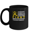 Fight Gold Yellow Ribbon US Flag Childhood Cancer Awareness Mug Coffee Mug | Teecentury.com
