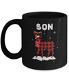 Son Deer Red Plaid Christmas Family Matching Pajamas Mug Coffee Mug | Teecentury.com
