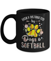 Easily Distracted By Dogs And Softball Mug Coffee Mug | Teecentury.com