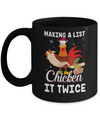 Chicken It Twice Funny Chicken Christmas Mug Coffee Mug | Teecentury.com