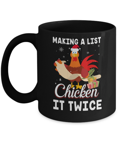 Chicken It Twice Funny Chicken Christmas Mug Coffee Mug | Teecentury.com