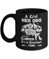 A Girl Her Dog And Her Camper It's A Beautiful Thing Camping Mug Coffee Mug | Teecentury.com