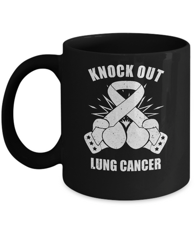Boxing knock out Lung Cancer Awareness Support Mug Coffee Mug | Teecentury.com