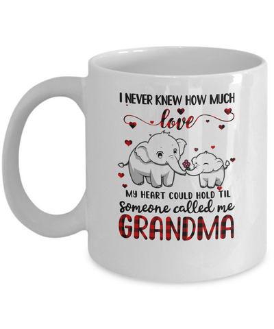 Someone Called Me Grandma Elephant Red Plaid Mother's Day Mug Coffee Mug | Teecentury.com