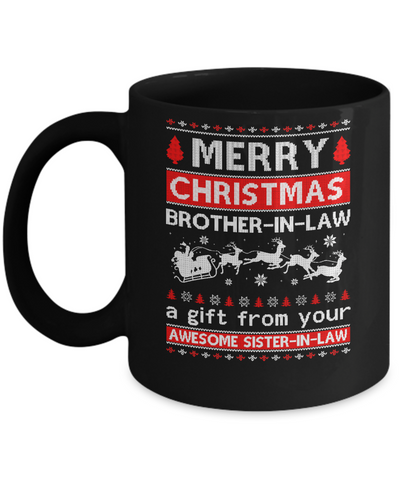 Merry Christmas Brother-In-Law A Gift From Your Sister-In-Law Sweater Mug Coffee Mug | Teecentury.com