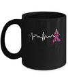 Breast Cancer Heartbeat Awareness Mug Coffee Mug | Teecentury.com