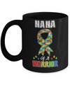 Nana Of A Warrior Support Autism Awareness Gift Mug Coffee Mug | Teecentury.com