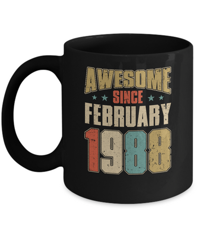 Vintage Retro Awesome Since February 1988 34th Birthday Mug Coffee Mug | Teecentury.com
