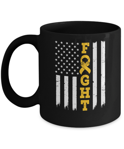 Childhood Cancer Awareness American Flag Distressed Mug Coffee Mug | Teecentury.com