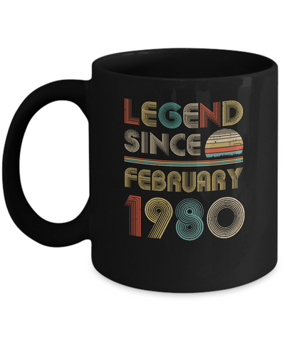 Legend Since February 1980 Vintage 42th Birthday Gifts Mug Coffee Mug | Teecentury.com