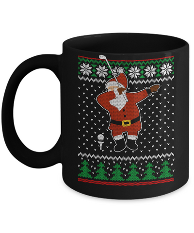Dabbing Santa Golf Ugly Sweater Christmas Mug Coffee Mug | Teecentury.com