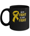 Her Fight Is My Fight Childhood Cancer Yellow Ribbon Mug Coffee Mug | Teecentury.com