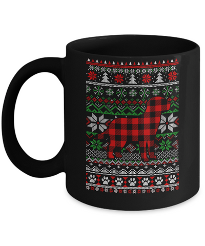Labrador Red Plaid Ugly Christmas Sweater Gifts Mug Coffee Mug | Teecentury.com