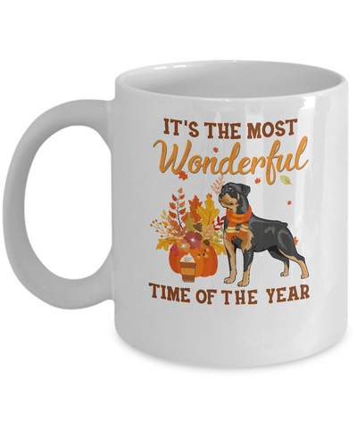 Rottweiler Autumn It's The Most Wonderful Time Of The Year Mug Coffee Mug | Teecentury.com