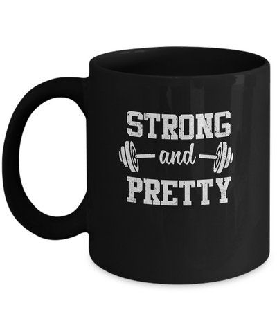 Strong And Pretty Funny Strongman Workout Gym Gift Mug Coffee Mug | Teecentury.com