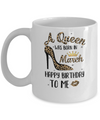 Born In March Girl Leopard High Heels Birthday Women Gift Mug Coffee Mug | Teecentury.com