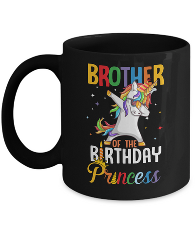 Brother Of The Birthday Girl Dabbing Unicorn Party Mug Coffee Mug | Teecentury.com