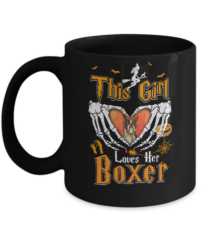 This Girl Love Her Dog Boxer Halloween Mug Coffee Mug | Teecentury.com