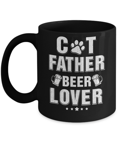 Cat Father Beer Lover Best Cat Dad Fathers Day Mug Coffee Mug | Teecentury.com
