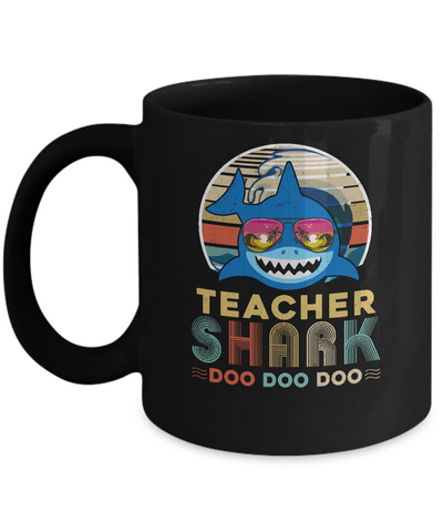 Retro Vintage Teacher Shark Doo Doo Doo Mug Coffee Mug | Teecentury.com