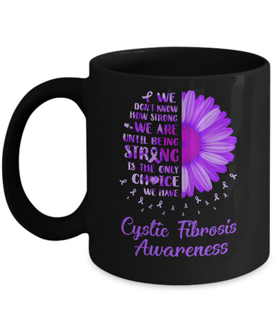 Being Strong Daisy Flower Purple Cystic Fibrosis Awareness Mug Coffee Mug | Teecentury.com