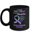 Suicide Prevention I Wear Teal And Purple For My Sister In Law Mug Coffee Mug | Teecentury.com