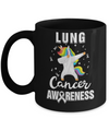 Inspirational Lung Cancer Awareness Unicorn Support Mug Coffee Mug | Teecentury.com