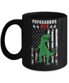 PapaSaurus Papa Dinosaur Rex American Flag Fathers Day Mug Coffee Mug | Teecentury.com