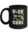 Kick For A Cure Soccer Yellow Childhood Cancer Awareness Mug Coffee Mug | Teecentury.com
