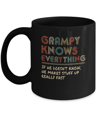 Grampy Know Everything Vintage Grampy Father's Day Gift Mug Coffee Mug | Teecentury.com