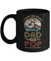 Vintage I Have Two Title Dad And Pop Funny Fathers Day Mug Coffee Mug | Teecentury.com