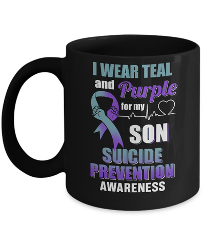 I Wear Teal Purple For My Son Suicide Prevention Awareness Mug Coffee Mug | Teecentury.com