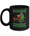 Santa Riding Dinosaur T-Rex Ugly Christmas Sweater Mug Coffee Mug | Teecentury.com