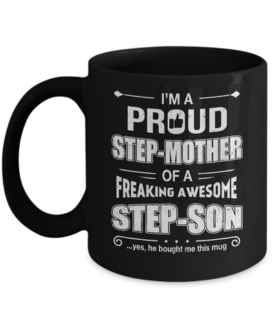 I'm A Proud Step-Mom Of Awesome Step-Son Mothers Day Mug Coffee Mug | Teecentury.com