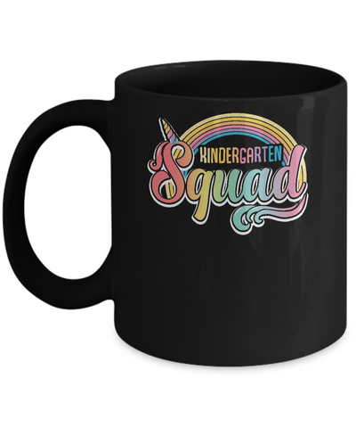 Kindergarten Squad Cute Rainbow Unicorn Back To School Mug Coffee Mug | Teecentury.com
