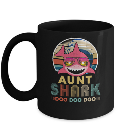 Retro Vintage Aunt Shark Doo Doo Doo Mug Coffee Mug | Teecentury.com