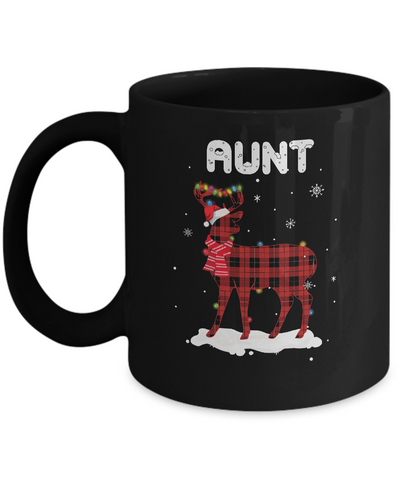 Aunt Deer Red Plaid Christmas Family Matching Pajamas Mug Coffee Mug | Teecentury.com