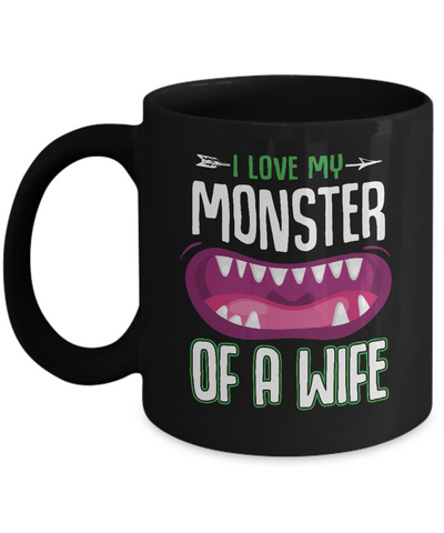 Monster Of A Wife Funny Couples Halloween Mug Coffee Mug | Teecentury.com