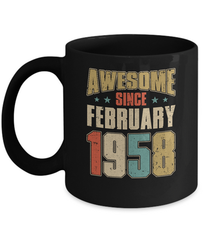 Vintage Retro Awesome Since February 1958 64th Birthday Mug Coffee Mug | Teecentury.com