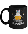 Reading Is Llamazing Llama Reading Book Lover Mug Coffee Mug | Teecentury.com