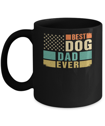 Vintage Retro BEST DOG DAD EVER American Flag Fathers Day Mug Coffee Mug | Teecentury.com