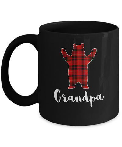 Red Grandpa Bear Buffalo Plaid Family Christmas Pajamas Mug Coffee Mug | Teecentury.com